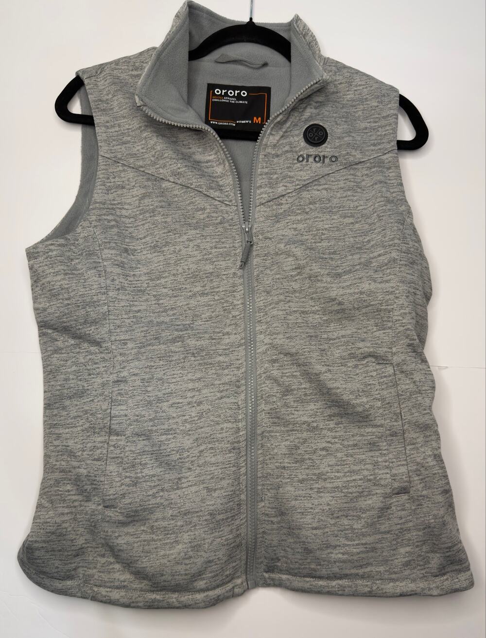 ORORO Womens M Gray Heated Fleece Vest Battery Included Tested Working